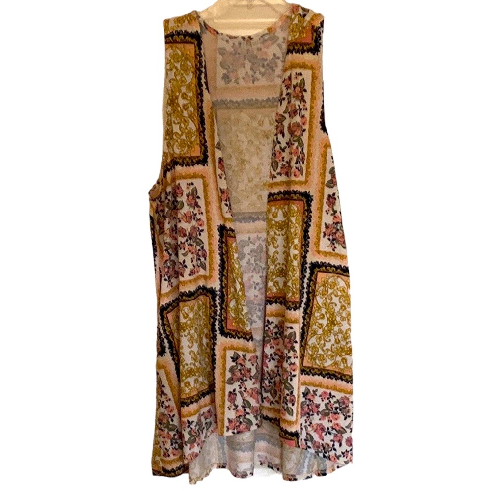 Est. 1946 Kimono/sleeveless cardigan, “patchwork” type print